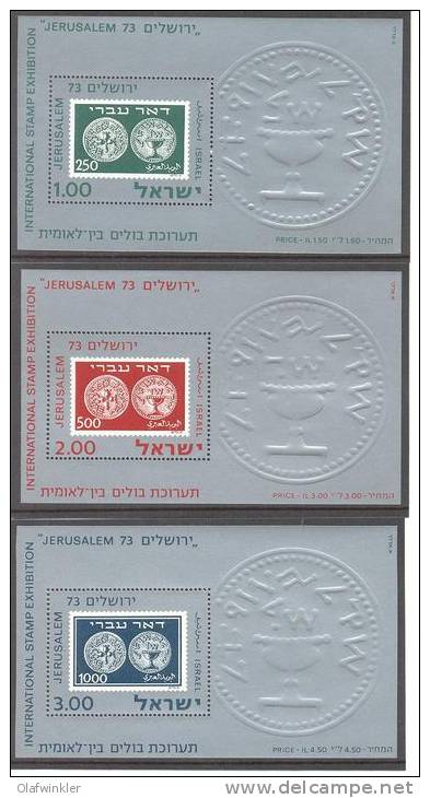 1974 Jerusalem ´73 MS 1st Printing Bale MS 11-13 / Sc 532-4 / Mi Block 11u-13u MNH/neuf/postfrisch [gra] - Blocks & Sheetlets