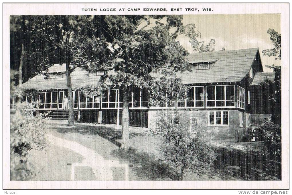 0966. Postal Totem Lodge At Camp Edward, EAST TROY,  Wisconsin - Otros & Sin Clasificación