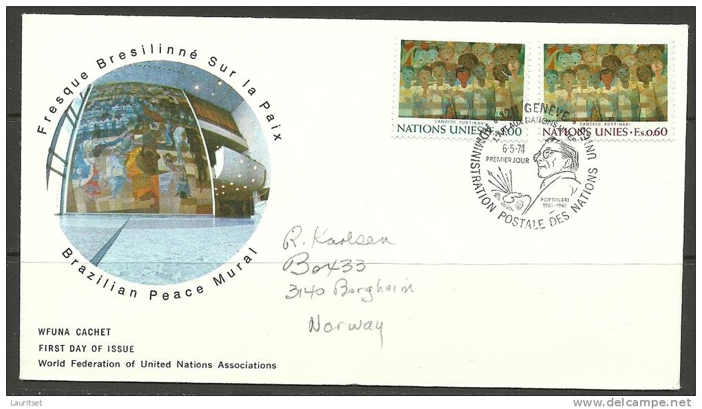 United Nations New York  06.05.1974 FDC Naciones Unidas UN Peace Mural - Covers & Documents