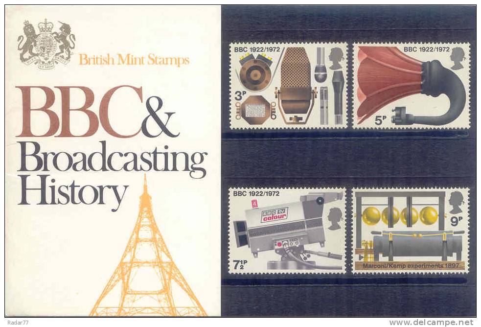 Grande-Bretagne N°665 à 668 - 50ème Anniversaire De La BBC (1972) - Presentation Packs
