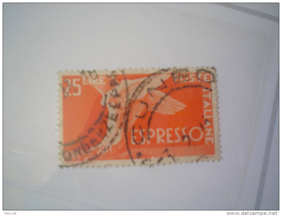 ITALIA REPUBBLICA  - USATO - 1947  - ESPRESSI DEMOCRATICA - PIEDE ALATO - £ 25 - Poste Exprèsse/pneumatique