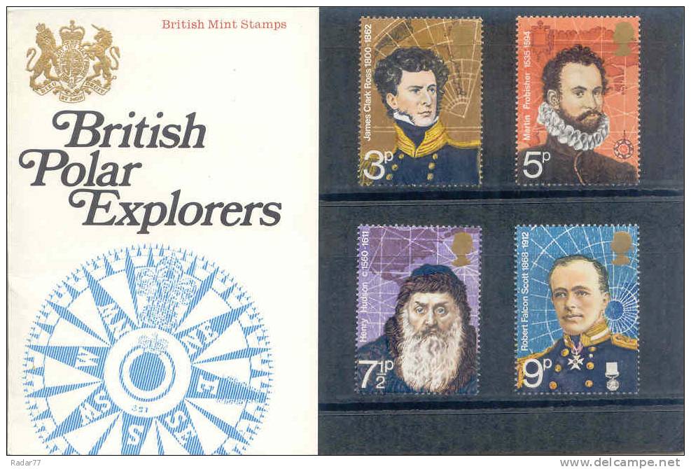 Grande-Bretagne N°653 à 656 - Explorateurs Polaires Britanniques (1972) - Presentation Packs