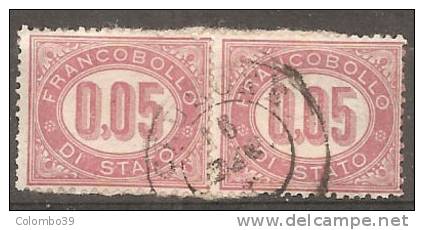 Italia Servizio Di Stato 1875 Usato - Ss.2  0,05c  Striscia 2x - Dienstzegels