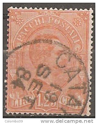 Italia Pacchi Postali 1884/86 Usato - Ss.5   £ 1,25 Arancio Bella Centratura  Qualche Dente In Basso - Colis-postaux
