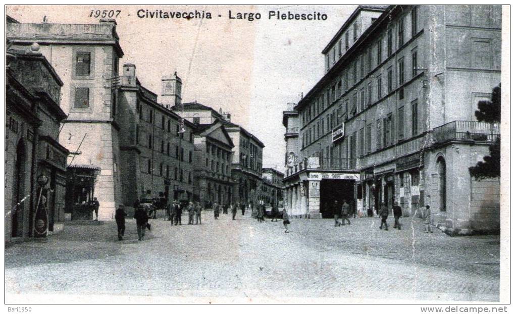 Bellissima Cartolia D´epoca - CIVITAVECCHIA - Largo Plebescito - Civitavecchia