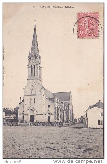 VENDEE SOULLANS L EGLISE Editeur Poupin Cliché Decoupy - Soullans