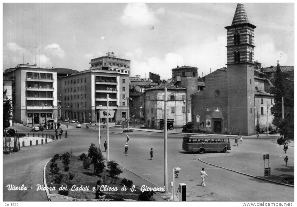 Bellissima Cartolina Anni 60   " Viterbo Piazza Dei Caduti E Chiesa Di S.Giovanni " - Viterbo