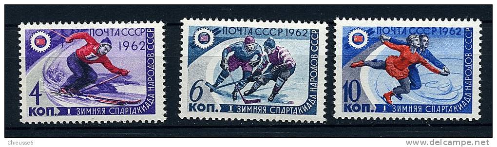 Russie ** N° 2500 à 2502 - 1ers Jeux Sportifs : Ski, Hockey, Patinage - Unused Stamps