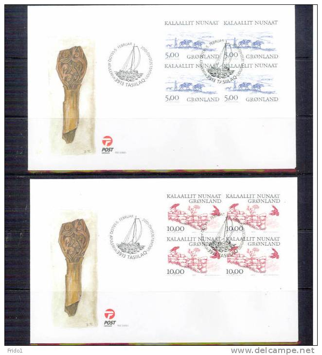 Groenland / Greenland 2001 Michel 361-364 FDC Viereblock / Block Of 4 - FDC