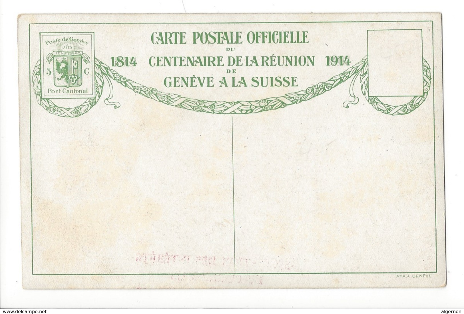 4567 -  Centenaire De La Réunion De Genève à La Suisse 1914 - Genève