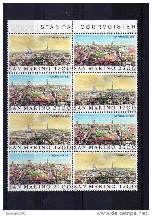 San Marino 1987 - Copenhagen Quartina - Sotto Facciale   (g3411)   (NT !) - Usados