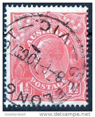 Australia 1926 King George V Small Multiple Watermark 1.5d Scarlet P14 Used - Actual Stamp - Geelong VIC - SG87 - Oblitérés