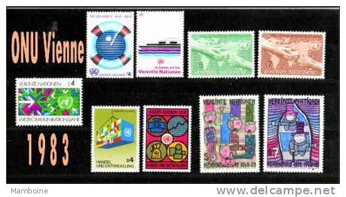 ONU  VIENNE 1983  N° 29 / 37   Neuf X X  Année Compl. 9 Valeurs - Unused Stamps