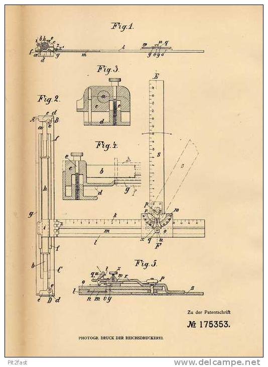 Original Patentschrift - B. Hunsemann In Tetekum B. Lüdinghausen I.W., 1905 , Zeichenapparat , Architektur , Zeichnen !! - Architektur