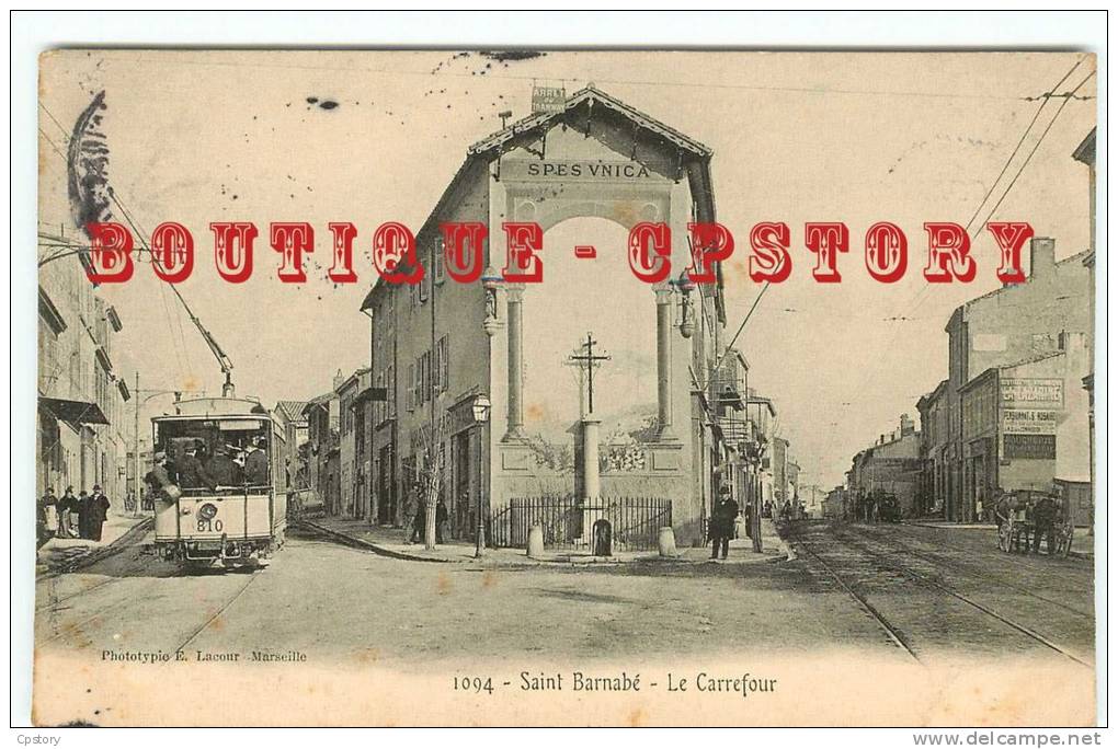 13 - MARSEILLE  SAINT BARNABE - TRAM - TRAMWAY Au CARREFOUR - 2 SCANS - Saint Barnabé, Saint Julien, Montolivet