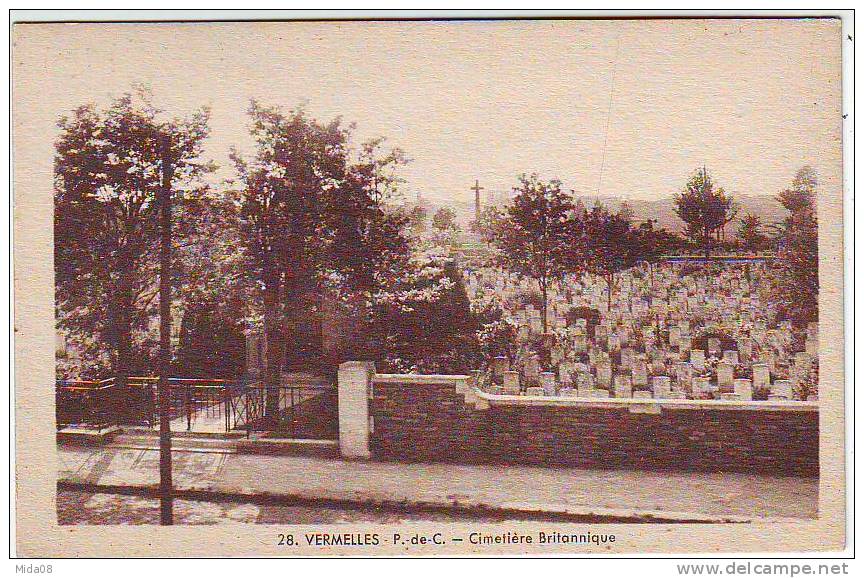 62. VERMELLES . CIMETIERE BRITANNIQUE. GUERRE 1914.1918. - War Cemeteries