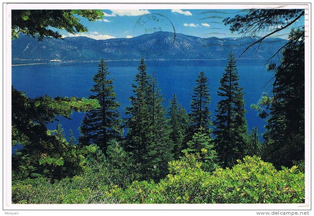 0964. Postal RENO (Navada) 1986. Vista Lago Tahoe - Reno