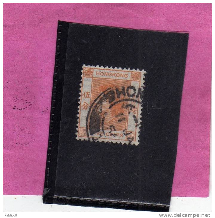 HONG KONG 1954 QUEEN ELIZABETH II - REGINA ELISABETTA USED - Used Stamps