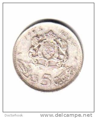 MOROCCO   5  DIRHAMS  1965  (SILVER)  (Y # 57) - Marokko