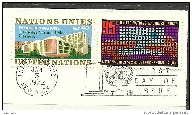 United Nations New York  05.01.1972 FDC Naciones Unidas UN Palais Des Nations - FDC