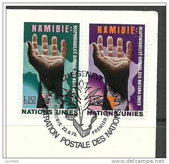 United Nations Genf NAMIBIA 22.09.1975 FDC Naciones Unidas UN Official First Day Cover WFUNA - Namibia (1990- ...)