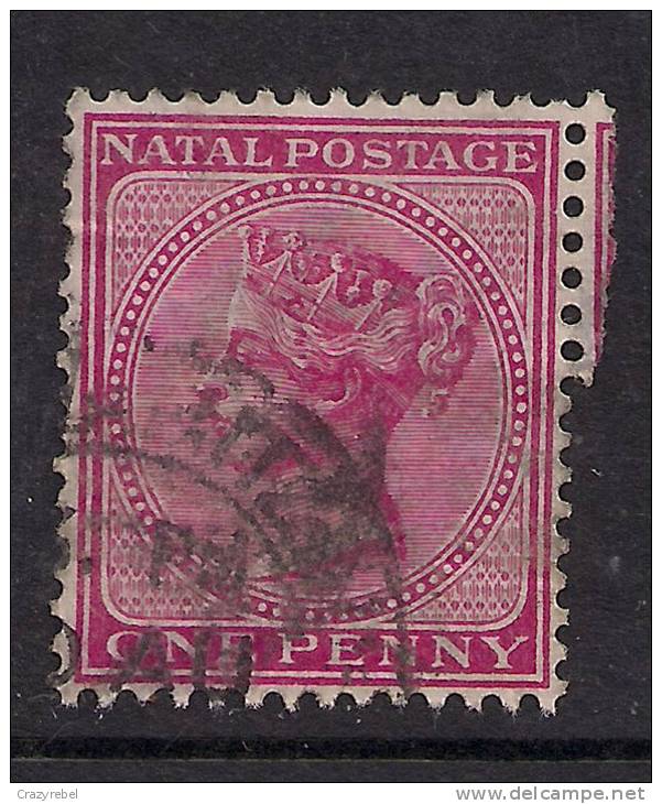 NATAL 1882 - 89 QV 1d ROSE USED STAMP WMK CA.. ( D348 ) - Natal (1857-1909)