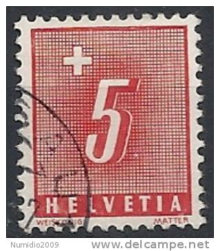 1938 SVIZZERA USATO SEGNATASSE 5 CENT -  SZ068 - Strafportzegels