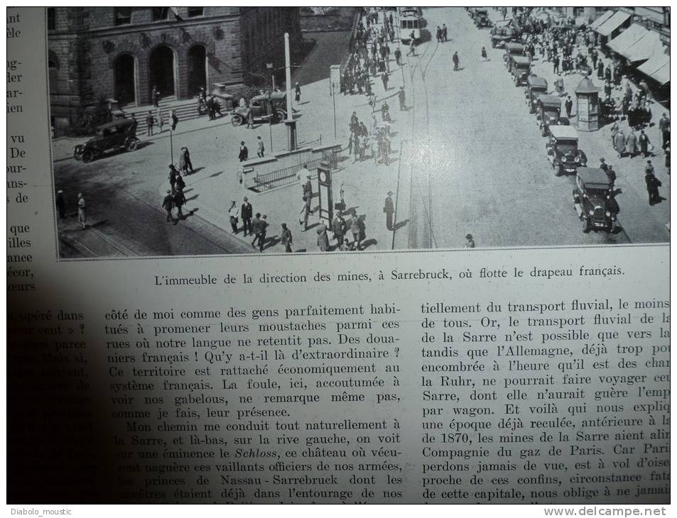 20-5-1933 :Inauguré Av. Paul Doumer;Sarre; Völklingen ;SCULPTURE ;d'ARSONVAL; St-Vincent-de-Paul ; EVEREST; Snörekjöring - L'Illustration