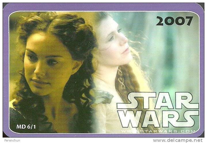 OBI-WAN KENOBI ALEC GUINNESS * EWAN MCGREGOR * PADME AMIDALA NATALIE PORTMAN * R2-D2 * CALENDAR * MD 2007 1-6 * Hungary - Tamaño Pequeño : 2001-...