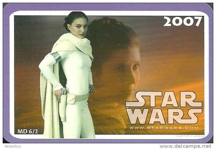 OBI-WAN KENOBI ALEC GUINNESS * EWAN MCGREGOR * PADME AMIDALA NATALIE PORTMAN * R2-D2 * CALENDAR * MD 2007 1-6 * Hungary - Tamaño Pequeño : 2001-...