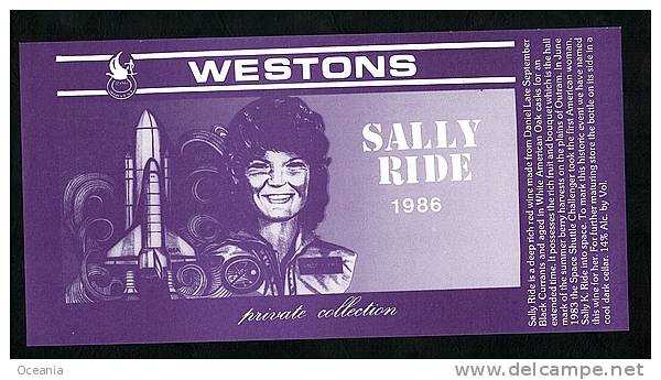 Sally Ride Wine Label 1986 - Autres & Non Classés