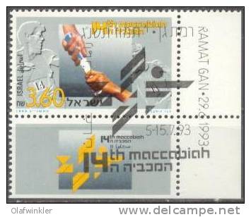 1993 14th Maccabiah Games Bale 1122 / Sc 1171 / Mi 1270 TAB Gestempelt/oblitere/used [gra] - Used Stamps (with Tabs)