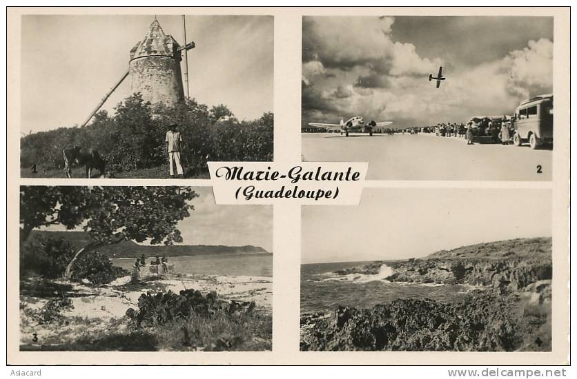 Marie Galante  Aerodrome Airport Capesterre, Moulin A St Louis Sugar Cane Windmill - Autres & Non Classés