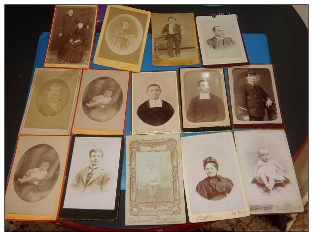 Lot De 14 Photos CDV (bebe Femme Homme) - Autres & Non Classés