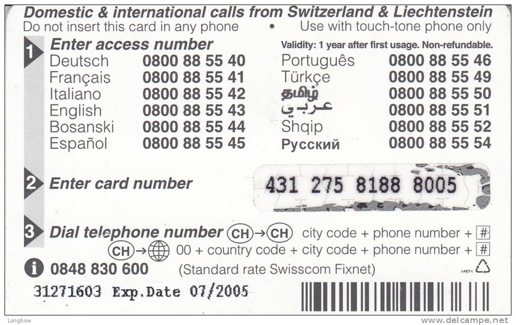 Switzerland & Liechtenstein-telecom FL-phoneCARD - Liechtenstein