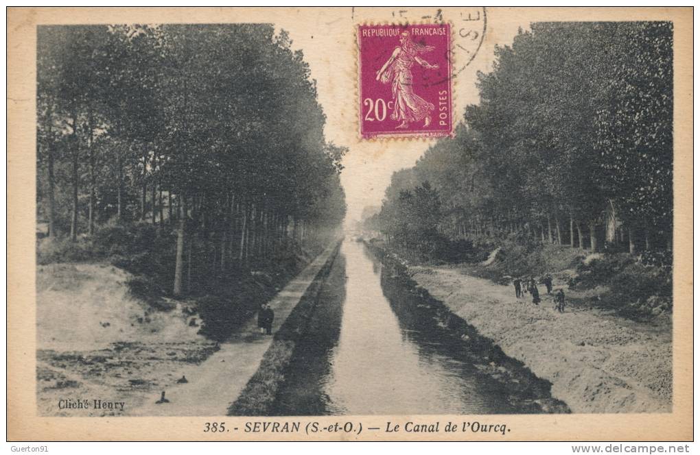 ( CPA 93 )  SEVRAN  /  Le Canal De L' Ourcq  - - Sevran