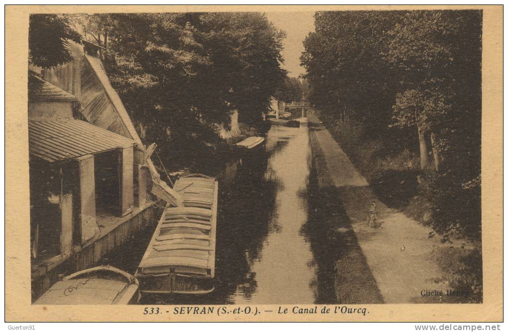 ( CPA 93 )  SEVRAN  /  Le Canal De L´ Ourcq  - - Sevran