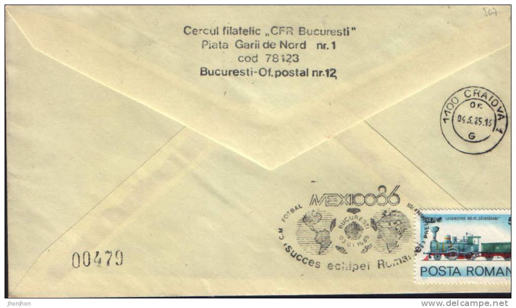 Romania-Occasionally Envelope 1986-World Cup 1986-2/scans - 1986 – México