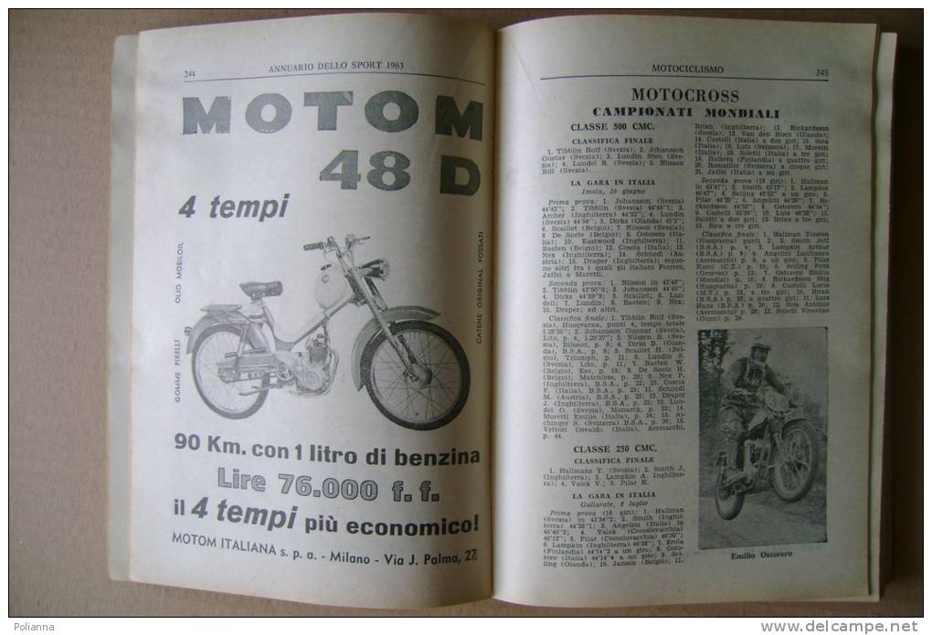 PEV/22 ANNUARIO DELLO SPORT Gazzetta Dello Sport 1963/ALPINISMO/CALCIO/CICLISMO/MOTOCICLISMO/TENNIS - Sport