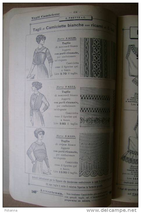 PEV/26 CATALOGO 1915 FRETTE &C.Monza N.45/BIANCHERIA/TENDE/RICAMI/TAPPETI/ABBIGLIAMENTO - Maison Et Cuisine