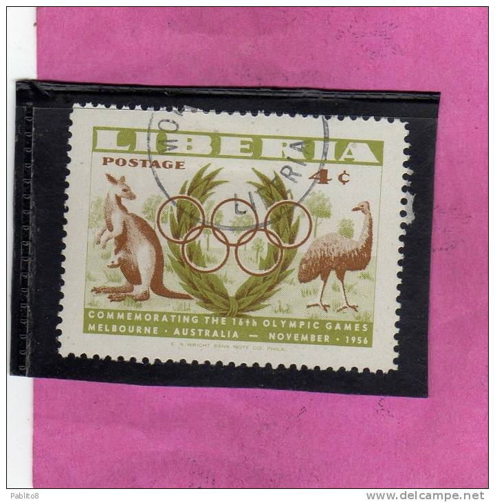 LIBERIA 1956 OLYMPIC GAMES MELBOURNE AUSTRALIA - GIOCHI OLIMPICI OLIMPIADI USED - Liberia