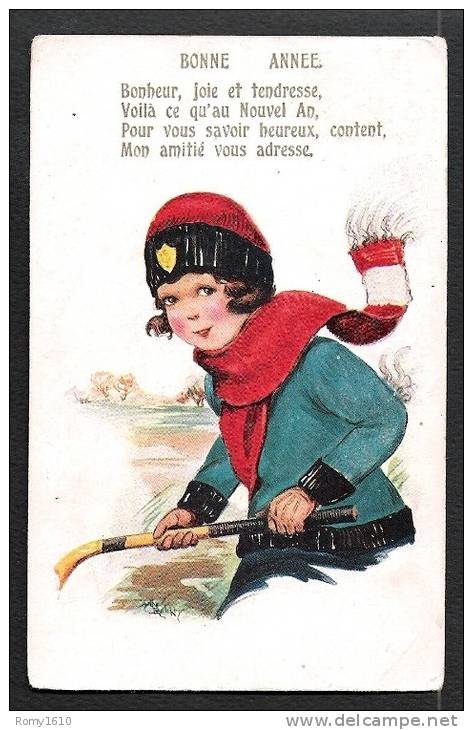 Petite Fille Et Hockey Sur Glace. "Comique" Série. 5352. Bonne Année. - Dessins D'enfants