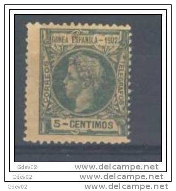 GUI01-L13179.Guinee.GUINEA ESPAÑOLA .Alfonso Xlll.1922.(Ed 1**) Sin Charnela.MUY BONITO. - Guinea Española