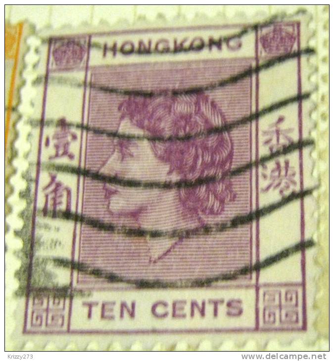 Hong Kong 1954 Queen Elizabeth II 10c - Used - Used Stamps