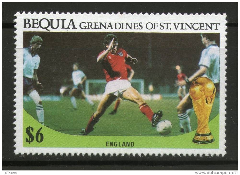 Bequia Gr. Of St. Vincent 1986 World Cup Football Sc 229 England MNH # 03861 - 1986 – Mexico