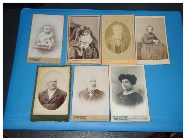 Lot De 7 Photo CDV A Saisir (Bebe Femme Homme) - Autres & Non Classés