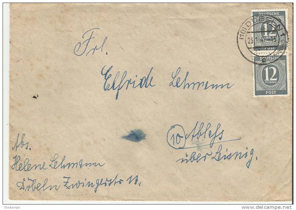 =DE  BRIEF 1947 DOBELN ,PAAR - Storia Postale