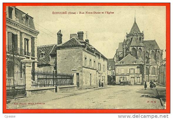 CPA 61 ECOUCHE Orne - Rue Notre-Dame Et L´ Eglise * Edit. Suspuy Tabacs P R S - Ecouche