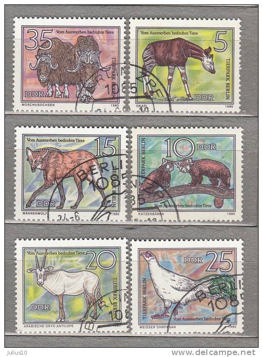 GERMANY DDR 1980 Fauna Animals Birds Mi 2522-2527 Sc 2113-2117 Used Oblitere (o) #16250 - Autres & Non Classés