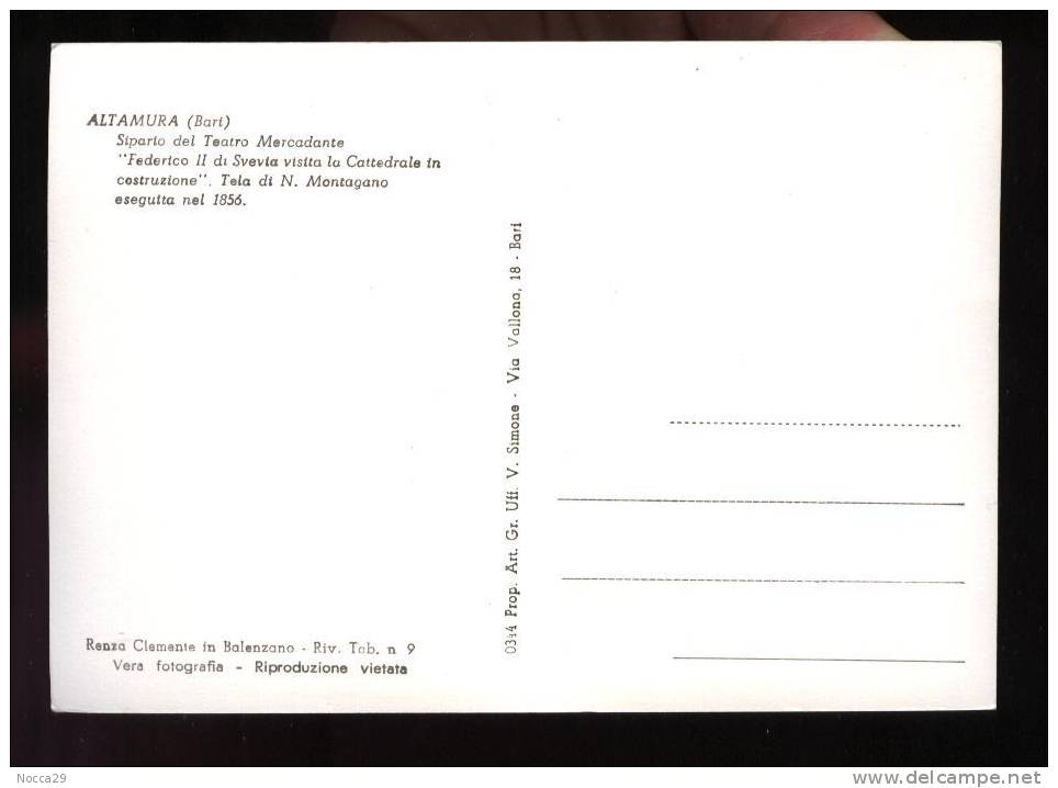 ALTAMURA - BARI - SIPARIO DEL TEATRO MERCADANTE. FORMATO GRANDE - Altamura